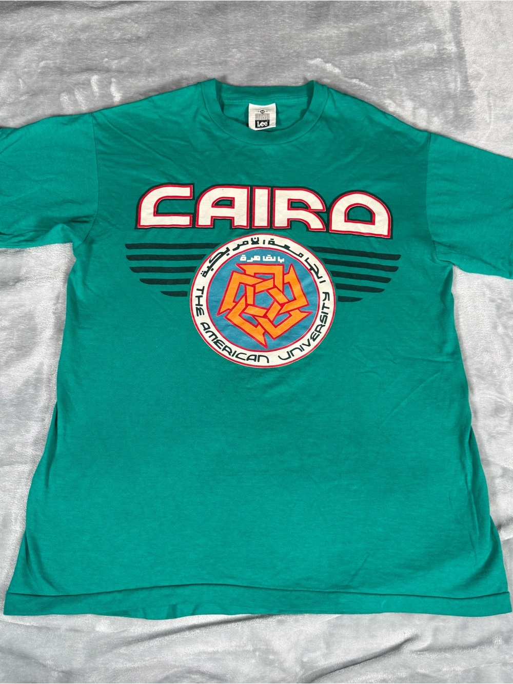 Vintage American University In Cairo T Shirt Mens M Made In USA 90s Green